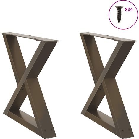 Couchtischbeine 2 Stk. Naturstahl 50x(42-43,3) cm Stahl