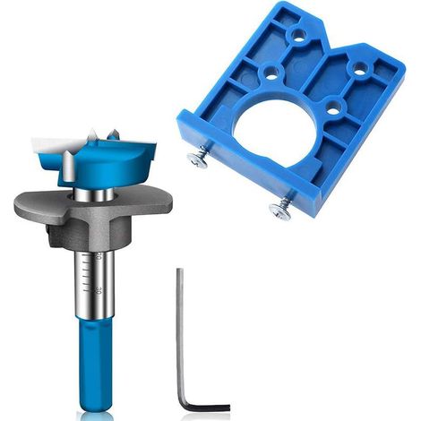 Gabarit de Perçage Charniere Invisible 35 mm Ouvre Trou de Charnière Localisateur (Bleu) (1/5)