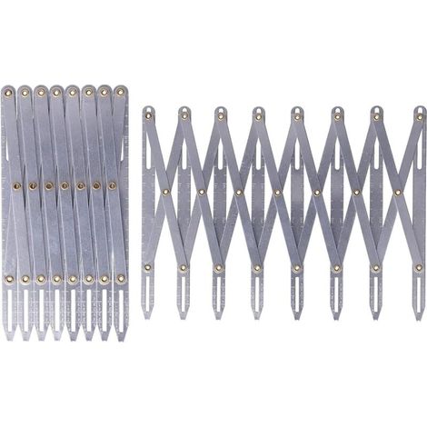 einziehbarer, geschlitzter Nählineal, 16 cm/6,3 Zoll, verstellbar, gleichmäßiger Aluminium-Trenner, multifunktionales Zubehör für Ösenvorhänge