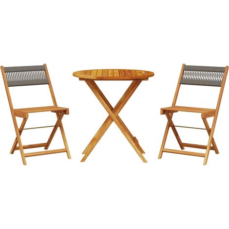 Maison Exclusive - 3-tlg. Bistro-Set Grau Polypropylen und Massiv (1/5)