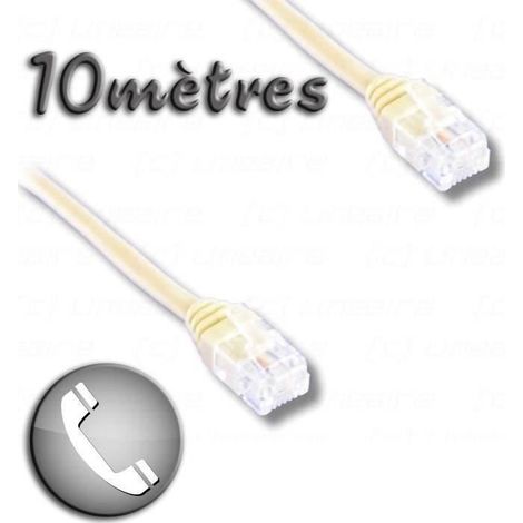 Cordon ADSL RJ11 male - RJ11 male 10m (1/2)