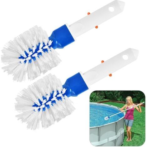 QORVA-2 Pièces Brosses de Nettoyage de Piscine, Brosse Piscine Ronde, Brosse d'angle de Piscine, Brosse de Piscines pour Nettoyer la Saleté dans Piscines, Salles de Bains et Angles (1/5)