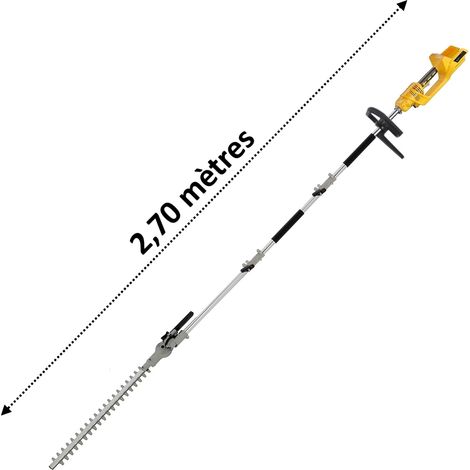 Taille-haies sur perche sans fil 40V – Lame orientable 55 cm – Autonomie 50 mn – Poignée anti-vibration – Pour travaux en hauteur – Gt Elec (1/3)