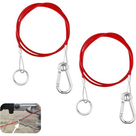 2x Abreißseil für Anhänger, 1m Bremsseil mit Haken, robust (1/5)