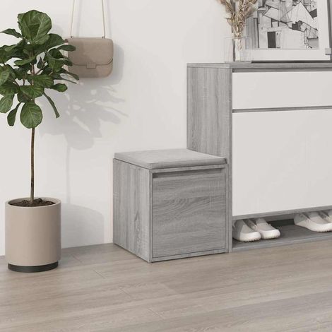 vidaXL Cajón taburete madera contrachapada gris Sonoma 40,5x40x40 cm (1/5)