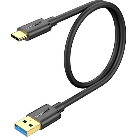 Câble USB C, 0,6 m, 10 Gbps, USB C vers USB 3.1 GEN 2, câble de charge et de données pour Android Auto, iPhone 16/15 Pro Plus Max, Galaxy S22/S23 ultra, Huawei P20/50 Pro, Google Pixel, noir (1/5)