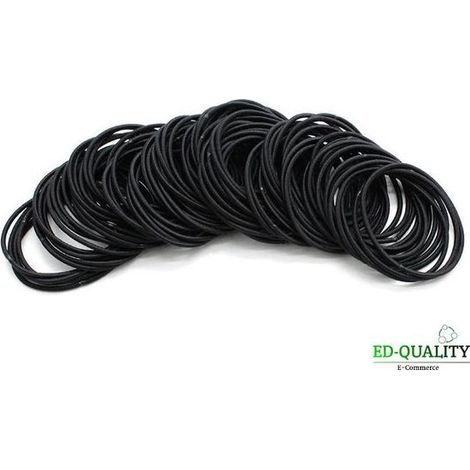 Lot de 20 élastiques à cheveux noirs - Ø 5 cm / 2 mm - Accessoires coiffure - Pour cheveux (1/4)