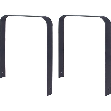 2x Fahrradanlehnbügel 115x76 cm Flachstahl feuerverzinkt pulverbeschichtet zum Einbetonieren Anthrazit Typ U (1/5)