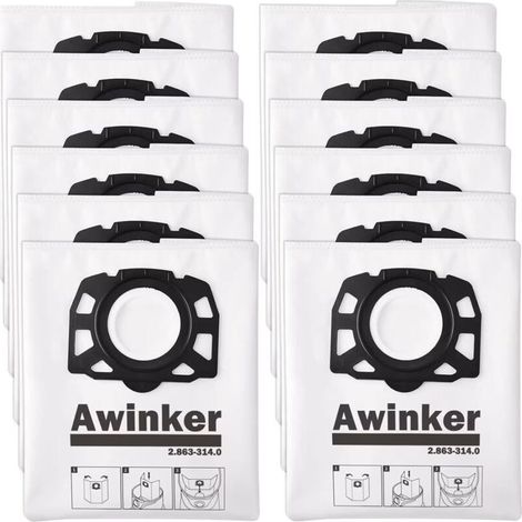 15 Sac pour Karcher KFI 357 KWD1 KWD2 KWD3 WD2 Plus WD3 WD 2 Plus WD 3 MV 3 SE 4001SE 40 SE 4002 (1/4)
