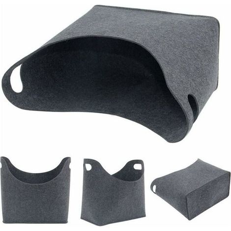 Panier À Bûches - Feutre - 55x30x40 Cm - Pliable - Pour Cheminée Et Rangement Polyvalent - 1 Pièce (1/4)