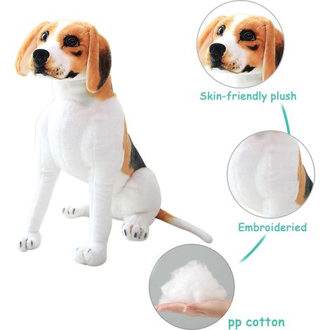 Adorable peluche chien assis, doux et moelleux, jouet pour enfants, coussin décoratif pour canapé, fauteuil ou chambre. (1/5)