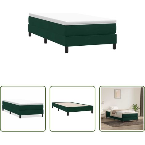 vidaXL Matratze -  Boxspringbett ohne Matratze Dunkelgrün 80x210 cm Samt (1/5)
