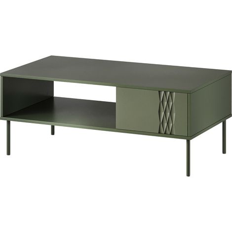Mesa de centro Tolete 103, Verde, 40x60x110cm, Diámetro: 0, Aglomerado laminado, Angular