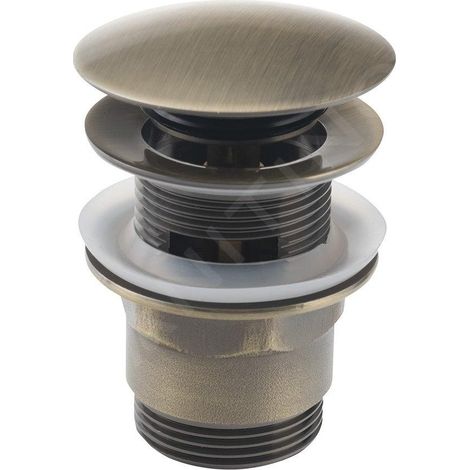 Bonde de lavabo 5/4", clic-clac, gros bouchon, 30-45mm, bronze foncé (1/4)