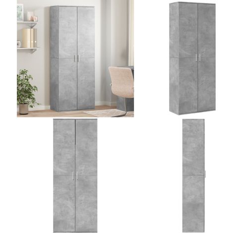Buffet haut gris béton 70x35x180 cm bois d'ingénierie - Buffet Design - Meuble Rangement - Armoire Grise - Commode Moderne - Mobilier Salon - Home & Living (1/5)