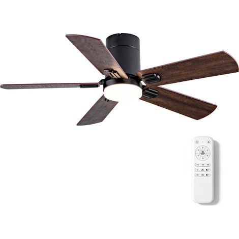 Ventilateur de plafond Noir 42 pouces–3 couleurs LED –Moteur réversible été/hiver–30 dB–6 vitesses–Sécurité anti-surchauffe (1/5)
