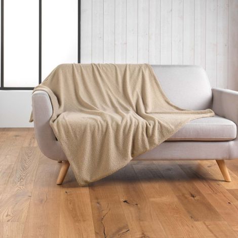 Plaid Bouclette "Wooly" 125x150cm Beige (1/5)