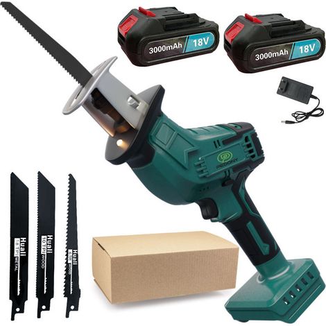 Mawiron – Scie sabre sans fil 550W – Vitesse variable 0-3500 tr/min – 4 lames pour bois et métal – Avec 2 batteries 3.0Ah et chargeur (1/5)