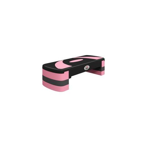 Höhenverstellbarer Aerobic-Stepper mit rutschfester Oberfläche, 80 x 31 x 20 cm, schwarz und hellrosa