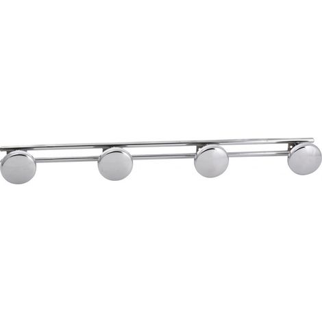 Chromierter Metall-Garderobe mit 4 Köpfen, 60 cm