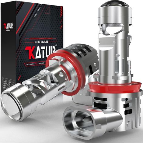 H11 LED Bulbs 30000LM, 800% Brightness 6000K Xenon Real White 1:1 Mini Size Bulbs H8 H9 LED Plug and Play with Lens Projector, Pack of 2 (1/5)