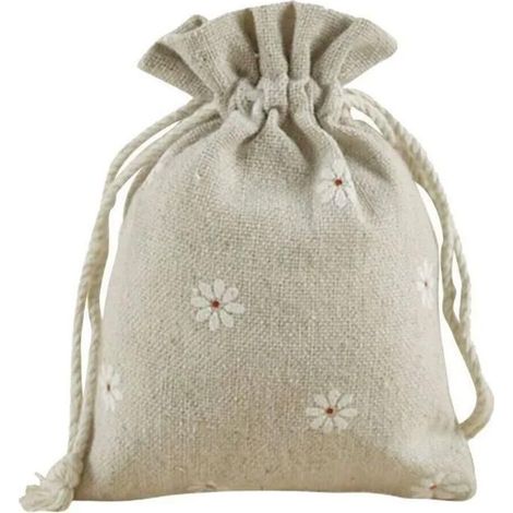 HOXILEELEOLot de 20Pcs Pochettes Sachets en Lin Chanvre Sachets en Jute avec Cordon (1/4)