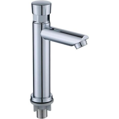 Water-saving tap, plated, self-closing dosing tap, public timed tap, push-button taps for home kitchen, bathroom, hotel (A) (1/5)