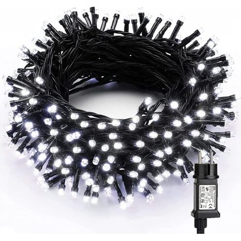 Indoor/Outdoor Christmas String Lights, 20M 200 LED Cool White Electric String Lights, 8 Modes, Waterproof LED Lights for Christmas, Party, Wedding, Tree, Festival, Garden Decoration (1/5)