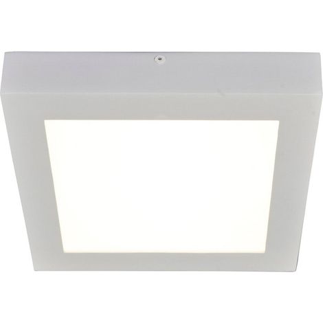 Plafonnier LED Carré Dalle en Saillie Aluminium Gris Clair et Plastique Blanc 16,8 x 16,8 cm - PANGIVO (1/5)