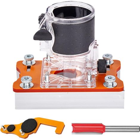 Base Pour Défonceuse Sur Bois, Support De Fente Robuste Compact Précis Menuiserie, Positionnement Main En Machine À Chanfreiner Et Rainurer - (1/5)
