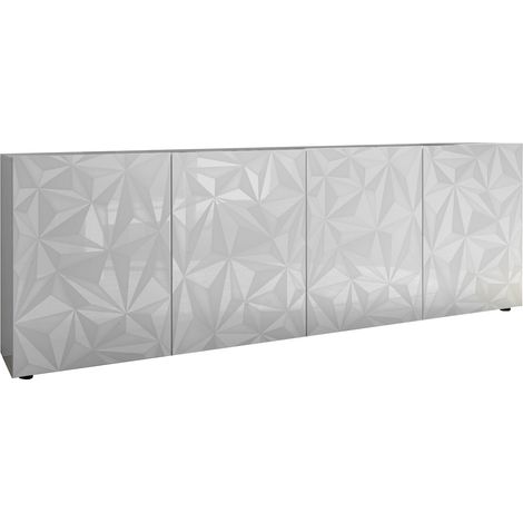 Mobile Buffet 4 Ante 241x42x84 cm in Legno TFT Praga Bianco Lucido (1/5)