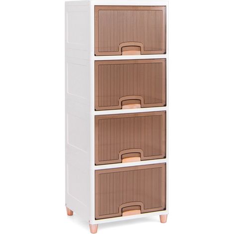 Box portaoggetti da 150 l con ante magnetiche set da 4 box in plastica impilabile bianco
