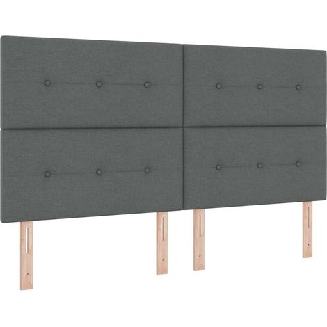 Tête de lit avec tête de lit Gris foncé 180 cm tissu vidaXL (1/5)