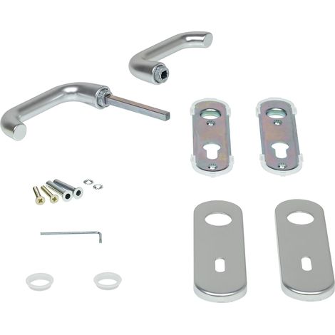 Poignée Plaque courte pour barbe et cylindre profilé en aluminium 449909 (1/2)