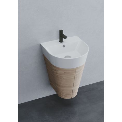 Mobile sospeso con lavabo Forma cm. 44x47 cemento di Ceramica (1/2)