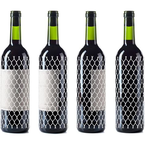 100 Manchons Protecteurs en Maille PE pour Bouteilles de Vin, Longueur 7,8 Pouces, Protègent vos Bouteilles de Spiritueux en Verre lors des Voyages (Blanc) (1/4)