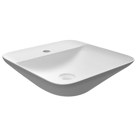 Lavabo appoggio quadrato foro rubinetto Rak Ceramics Bianco (1/5)