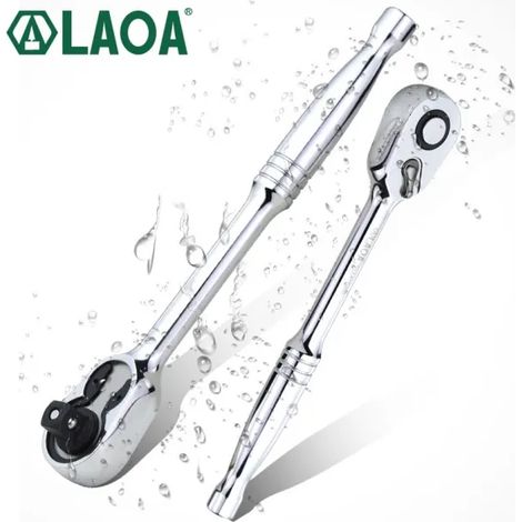 LAOA – Clé à cliquet 3 pièces 1/4" ,3/8", 1/2", clé à douille CR-V 135mm/195mm/245mm, 48T (1/5)