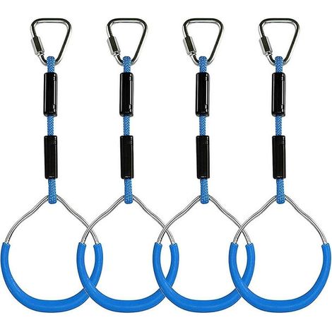 Set d'anneaux d'escalade Ninja pour enfants - Charge max 160 kg - Balançoire de jardin multifonction pour parcours d'obstacles (1/5)