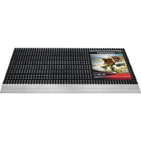Fußmatte Alu-Anlaufkante schwarz/silber PP/Alu L430xB750xS22mm (1/2)