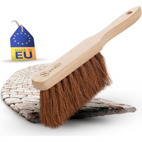 Balai à main à long manche 60 cm matériau naturel Fouet, balai de voiture, balayette à main, brosse de lavage, balai