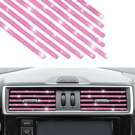 10 PCS Climatiseur en strass de voiture Climatiseur Terminée de sortie de ventilation pour la sortie de l'évent (rose) (1/5)