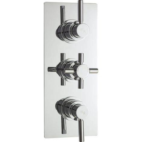 Hudson Reed Tec Pura Plus Concealed Shower Valve Triple Handle - Chrome (1/5)