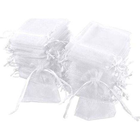 Set of 100 White Organza Bags, 7 x 9 cm, Organza Gift Bags, Jewelry Bags, Party Favor Bags, Lavender Bags, Wedding Favors (1/5)