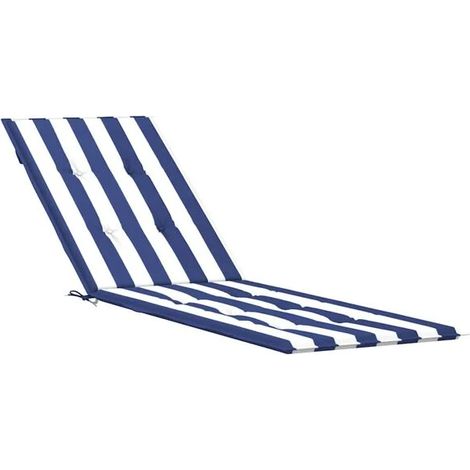 Coussin de fauteuil inclinable en tissu Oxford à rayures bleues et blanches (1/5)