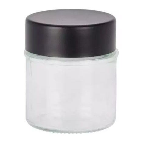 Barattolo in vetro con coperchio a vite, 50ml 5x6cm trasparente/nero