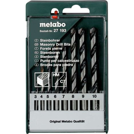Metabo - Set di 8 punte per trapano per pietra 627193000