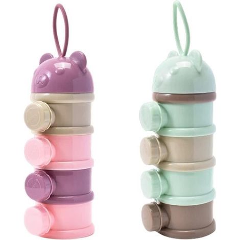 4 Couches Boîte Doseuse Lait Poudre, Portable Distributeur De Lait En Bébé Alimentation Conteneur De Stockage Pour Voyages(2 (1/4)