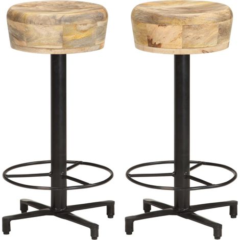 Barhocker 2 Stk. 66 cm Mango Massivholz