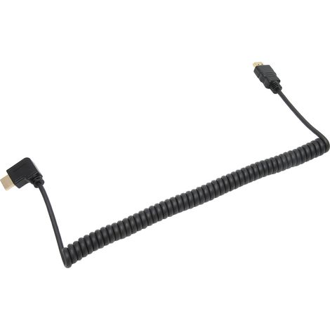 Câble d'extension spiralé coudé à 90° pour interface multimédia HD mâle-mâle, pour ordinateur/TV (1/5)